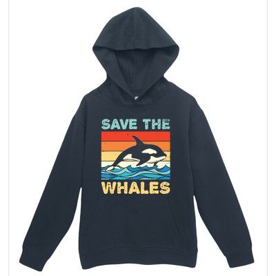 Save The Whales Retro Vintage Orca Whale Urban Pullover Hoodie