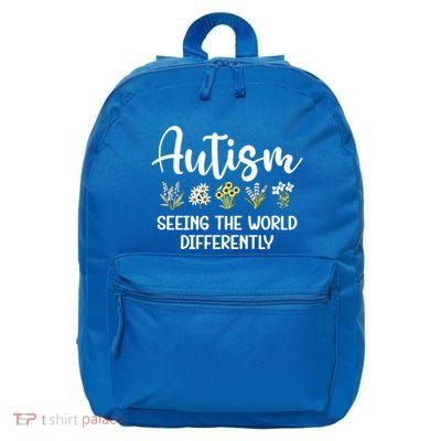 Seeing The World Differently Autism Awareness Wildflowers Great Gift 16 in Basic Backpack