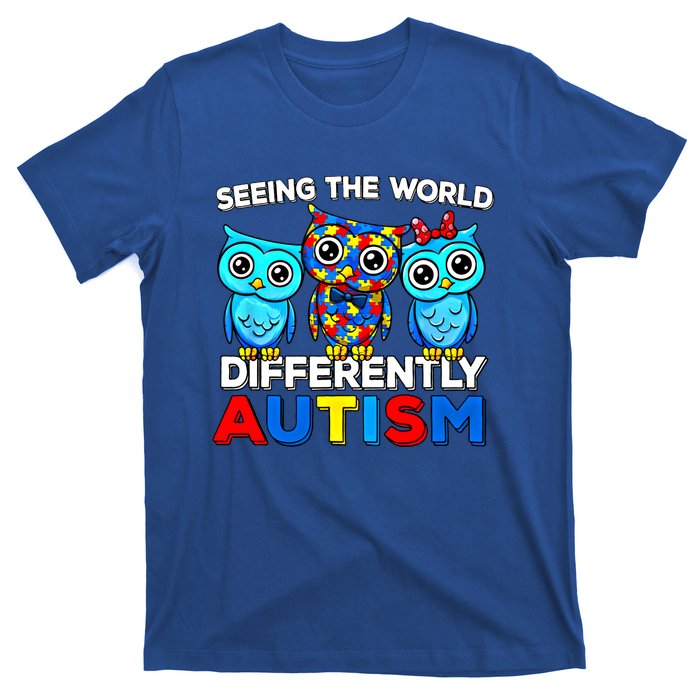 Seeing The World Differently Autism Owl Gift T-Shirt