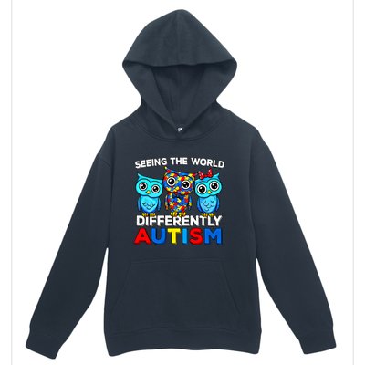 Seeing The World Differently Autism Owl Gift Urban Pullover Hoodie