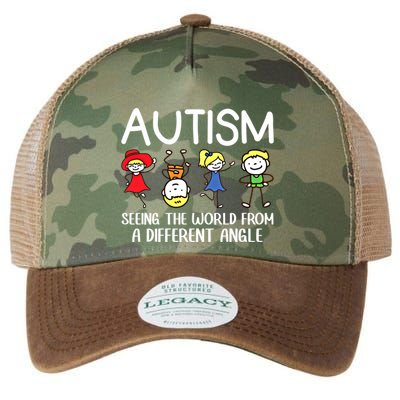 Seeing The World From A Different Angle Autism Awareness Day Gift Legacy Tie Dye Trucker Hat