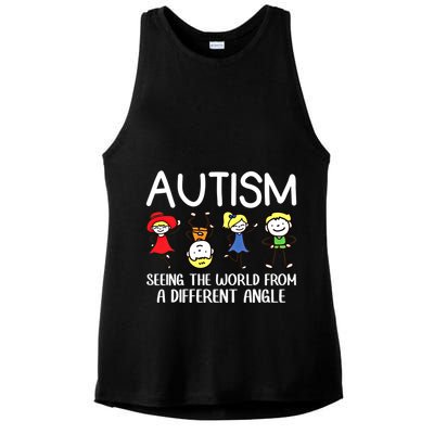 Seeing The World From A Different Angle Autism Awareness Day Gift Ladies PosiCharge Tri-Blend Wicking Tank