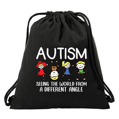 Seeing The World From A Different Angle Autism Awareness Day Gift Drawstring Bag