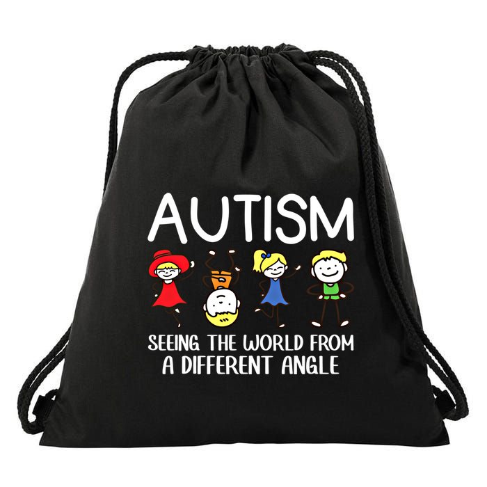 Seeing The World From A Different Angle Autism Awareness Day Gift Drawstring Bag