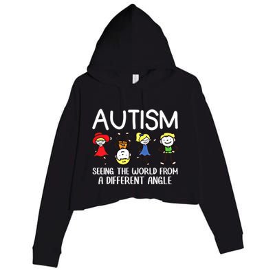 Seeing The World From A Different Angle Autism Awareness Day Gift Crop Fleece Hoodie