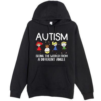Seeing The World From A Different Angle Autism Awareness Day Gift Premium Pullover Hoodie