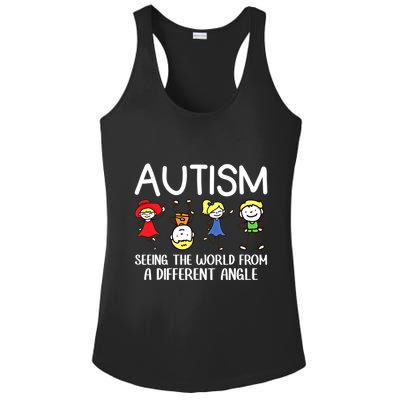 Seeing The World From A Different Angle Autism Awareness Day Gift Ladies PosiCharge Competitor Racerback Tank