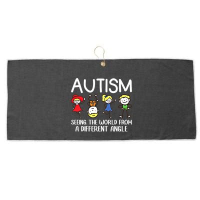 Seeing The World From A Different Angle Autism Awareness Day Gift Large Microfiber Waffle Golf Towel