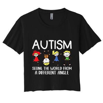 Seeing The World From A Different Angle Autism Awareness Day Gift Crop Top