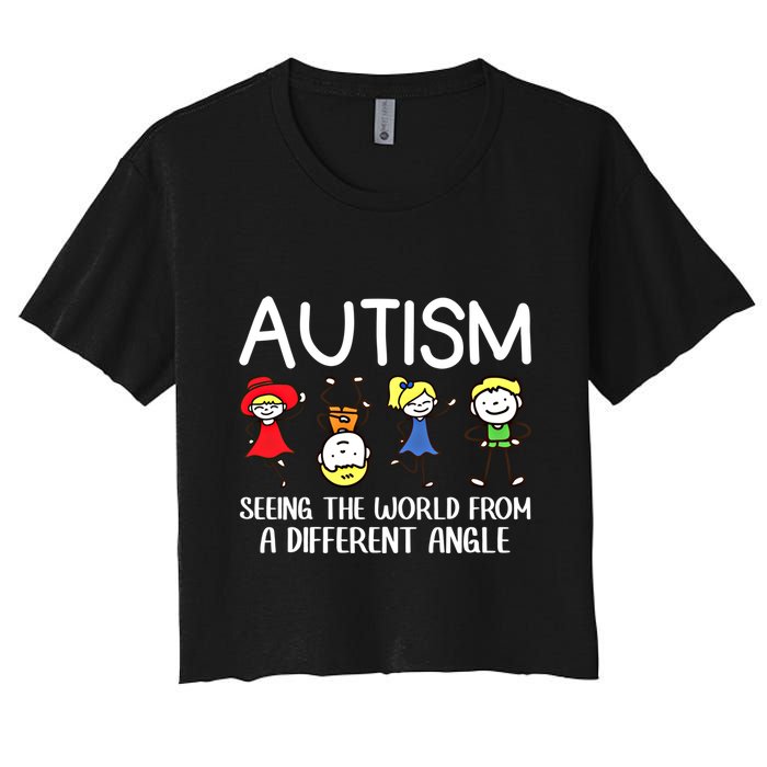 Seeing The World From A Different Angle Autism Awareness Day Gift Crop Top