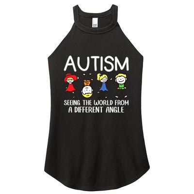 Seeing The World From A Different Angle Autism Awareness Day Gift Women's Perfect Tri Rocker Tank