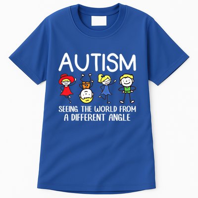 Seeing The World From A Different Angle Autism Awareness Day Gift Tall T-Shirt