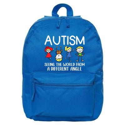 Seeing The World From A Different Angle Autism Awareness Day Gift 16 in Basic Backpack