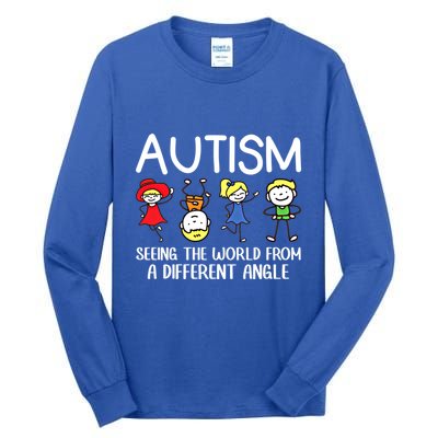 Seeing The World From A Different Angle Autism Awareness Day Gift Tall Long Sleeve T-Shirt