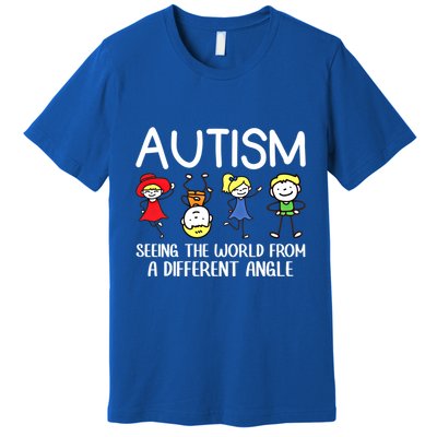 Seeing The World From A Different Angle Autism Awareness Day Gift Premium T-Shirt