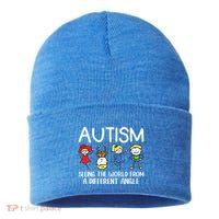 Seeing The World From A Different Angle Autism Awareness Day Gift Sustainable Knit Beanie