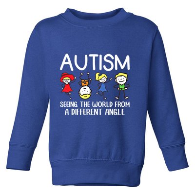 Seeing The World From A Different Angle Autism Awareness Day Gift Toddler Sweatshirt