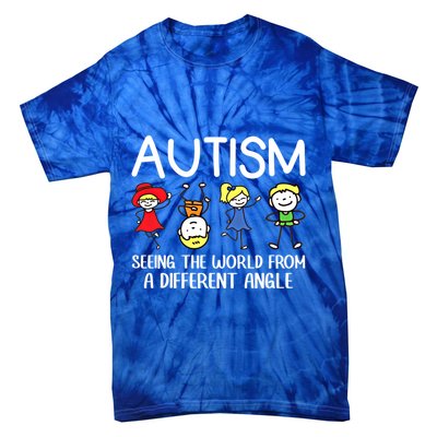 Seeing The World From A Different Angle Autism Awareness Day Gift Tie-Dye T-Shirt