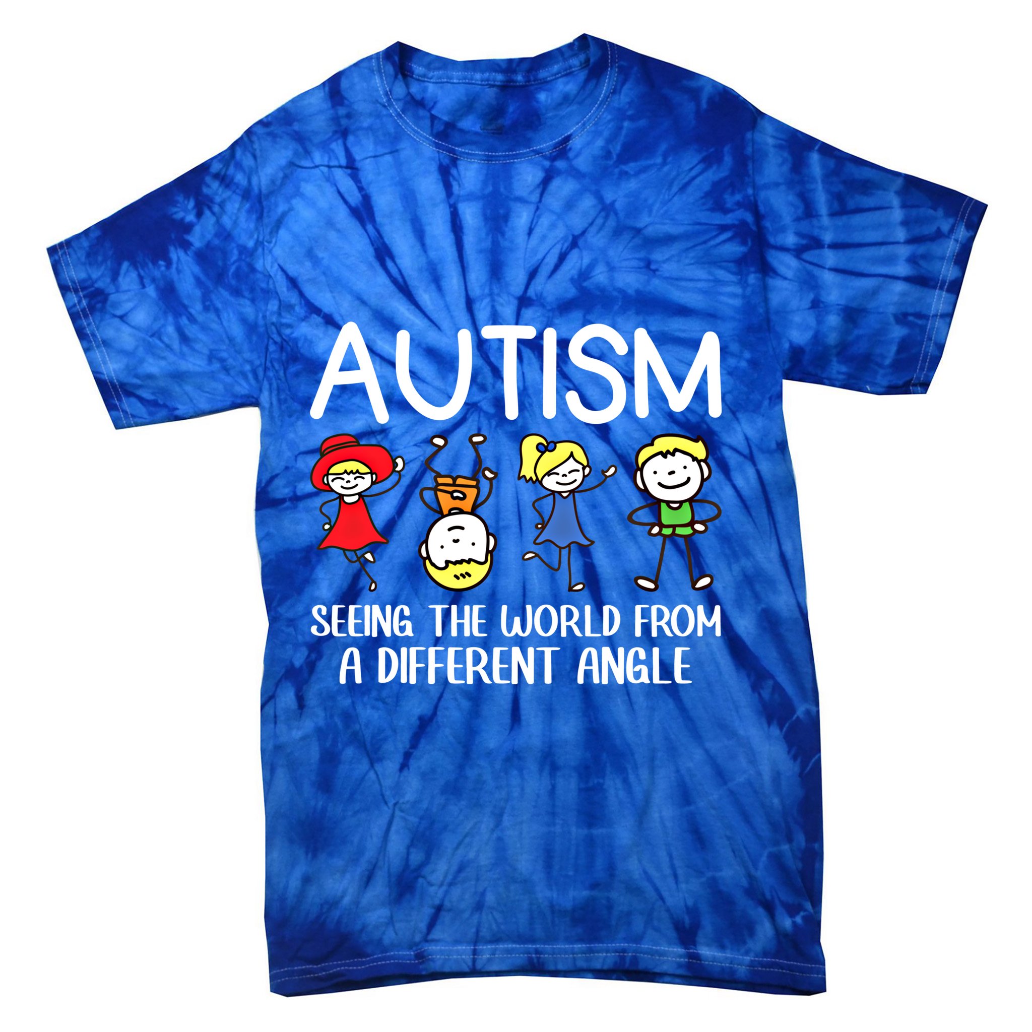 Seeing The World From A Different Angle Autism Awareness Day Gift Tie-Dye T-Shirt