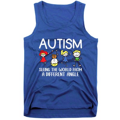 Seeing The World From A Different Angle Autism Awareness Day Gift Tank Top