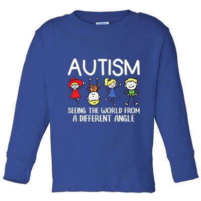 Seeing The World From A Different Angle Autism Awareness Day Gift Toddler Long Sleeve Shirt