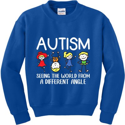 Seeing The World From A Different Angle Autism Awareness Day Gift Kids Sweatshirt