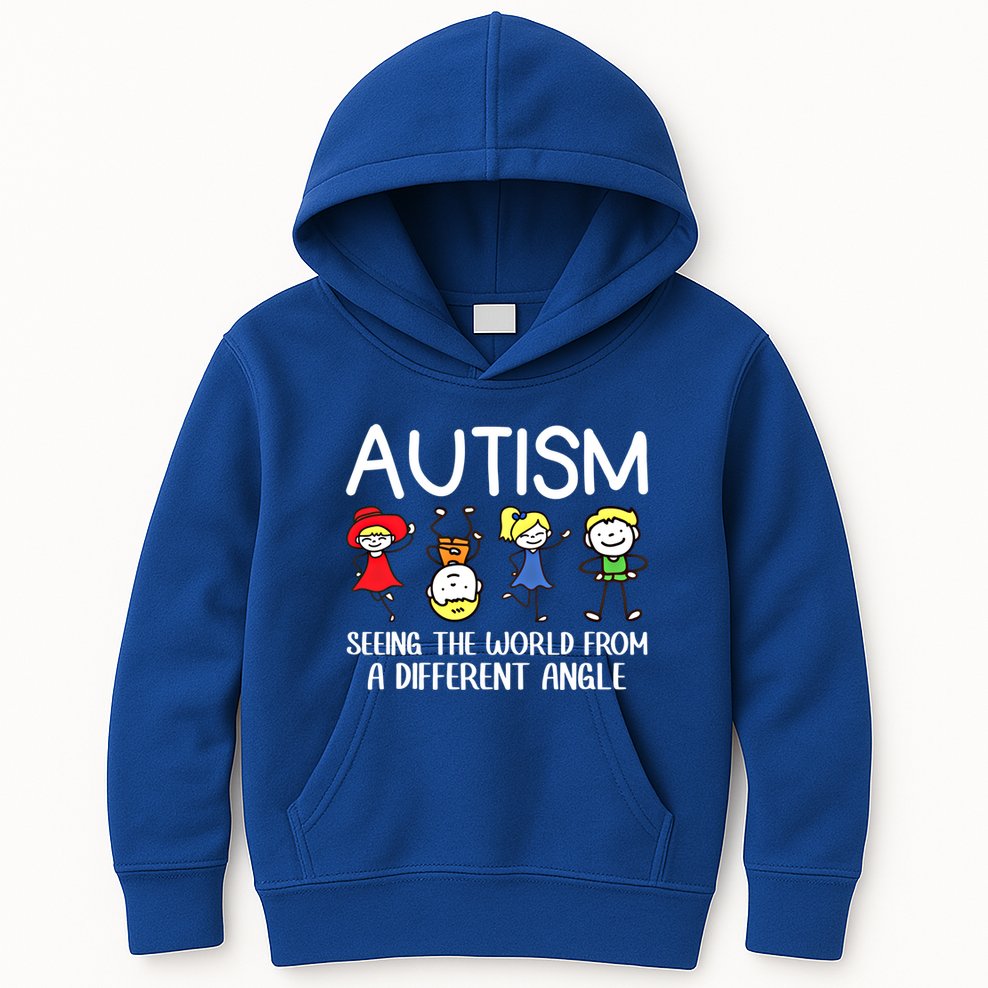 Seeing The World From A Different Angle Autism Awareness Day Gift Kids Hoodie