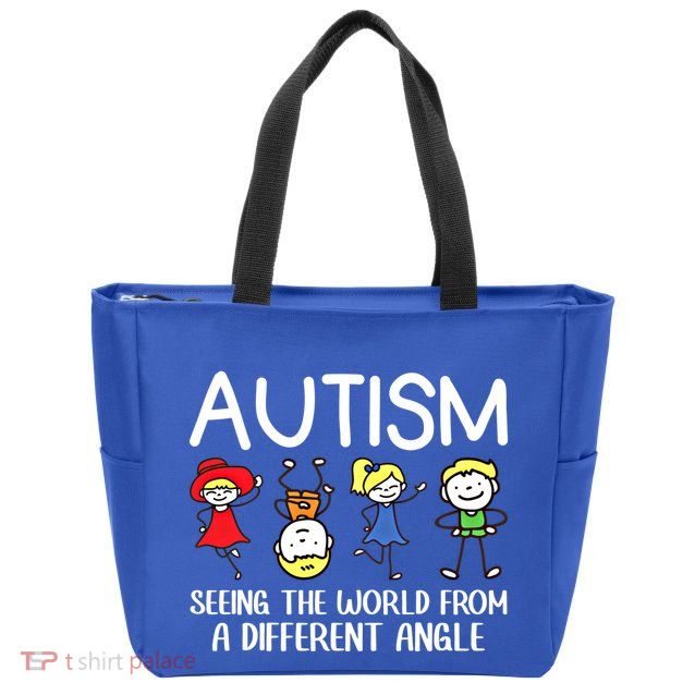 Seeing The World From A Different Angle Autism Awareness Day Gift Zip Tote Bag
