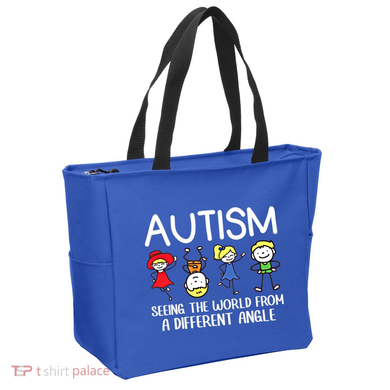 Seeing The World From A Different Angle Autism Awareness Day Gift Zip Tote Bag