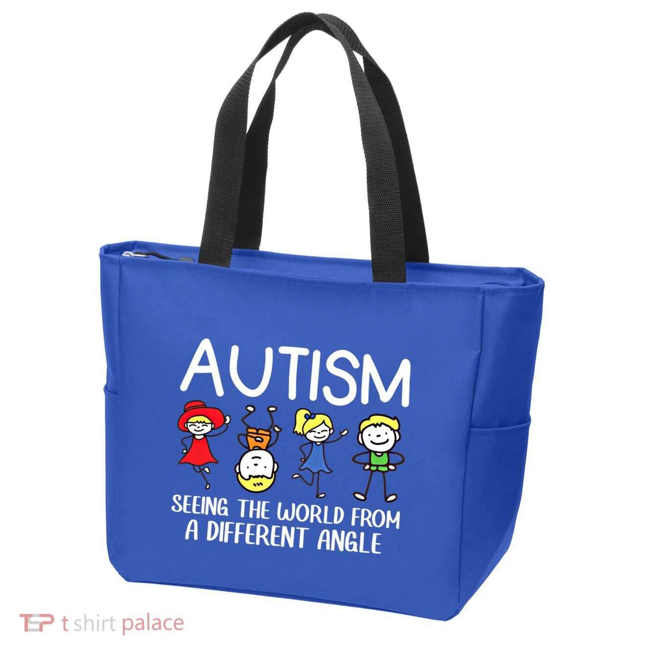 Seeing The World From A Different Angle Autism Awareness Day Gift Zip Tote Bag