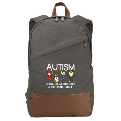 Seeing The World From A Different Angle Autism Awareness Day Gift Cotton Canvas Backpack
