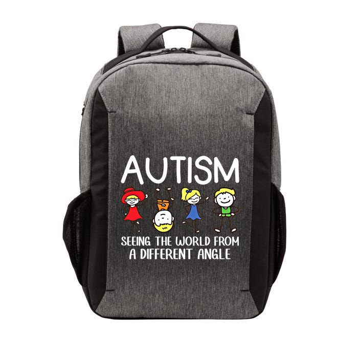 Seeing The World From A Different Angle Autism Awareness Day Gift Vector Backpack