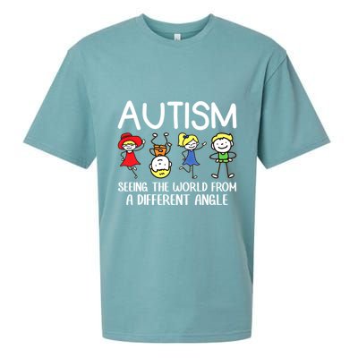 Seeing The World From A Different Angle Autism Awareness Day Gift Sueded Cloud Jersey T-Shirt