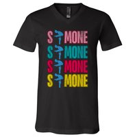 Simone T World Champion Retro V-Neck T-Shirt