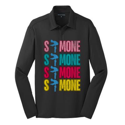 Simone T World Champion Retro Silk Touch Performance Long Sleeve Polo