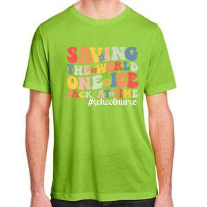 Saving The World One Ice Pack At Time Groovy School Nurse Cool Gift Adult ChromaSoft Performance T-Shirt