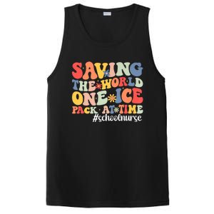 Saving The World One Ice Pack At Time Groovy School Nurse Cool Gift PosiCharge Competitor Tank