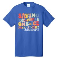 Saving The World One Ice Pack At Time Groovy School Nurse Cool Gift Tall T-Shirt