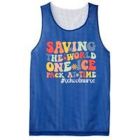 Saving The World One Ice Pack At Time Groovy School Nurse Cool Gift Mesh Reversible Basketball Jersey Tank