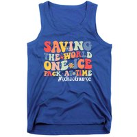 Saving The World One Ice Pack At Time Groovy School Nurse Cool Gift Tank Top