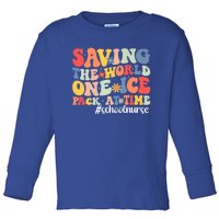 Saving The World One Ice Pack At Time Groovy School Nurse Cool Gift Toddler Long Sleeve Shirt