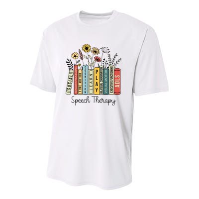 Speech Therapy Wildflowers Slp Speech Language Pathologist Youth Performance Sprint T-Shirt