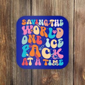 Saving The World One Ice Pack At Time School Nurse Week Great Gift Coaster