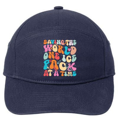 Saving The World One Ice Pack At Time School Nurse Week Great Gift 7-Panel Snapback Hat