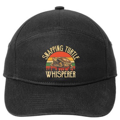 Snapping Turtle Whisperer Turtle Lover Reptile Nature 7-Panel Snapback Hat