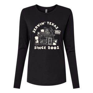 Servin Texas With Love Since 2001 Womens Cotton Relaxed Long Sleeve T-Shirt