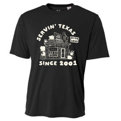 Servin Texas With Love Since 2001 Cooling Performance Crew T-Shirt