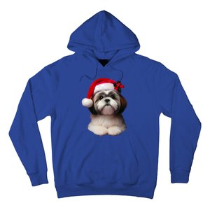 Shih Tzu With Santa Hat Christmas Xmas Dog Owner Mom Dad Cute Gift Hoodie