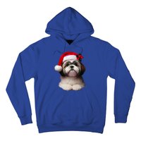 Shih Tzu With Santa Hat Christmas Xmas Dog Owner Mom Dad Cute Gift Hoodie