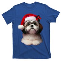 Shih Tzu With Santa Hat Christmas Xmas Dog Owner Mom Dad Cute Gift T-Shirt